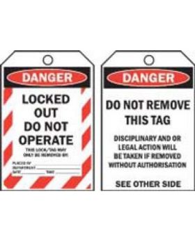 LOCKED OUT DO NOT OPERATE TAG TAGD6C