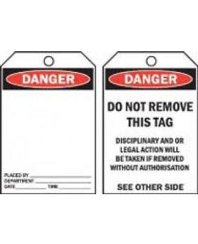 DANGER BLANK TAG TAGD1C