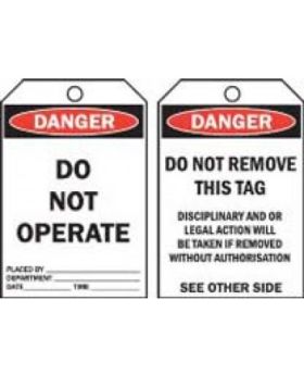 DO NOT OPERATE TAG TAGD2P