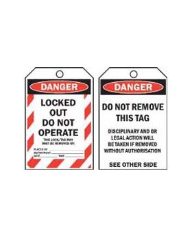 LOCKED OUT DO NOT OPERATE TAG TAGD6P