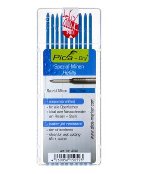 PICA Dry Special refill - Water Jet Resistant - Permanent - 10 Pack of Blue 4041PD