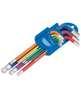 Draper Tools Metric Coloured Hexagon and Ball End Key Set (9 Piece) DRA66132