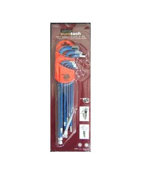 Eurotech Tools ET70675 9pc Metric L-Type Set Extra Long Ball End