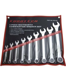 Eurotech Tools ET61700 9pc Imperial Whitworth Spanner Set