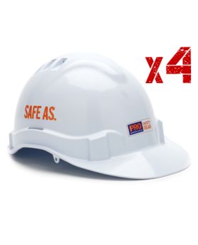 PRO CHOICE White Vented Hard Hat Helmet-4Pack HHV6W