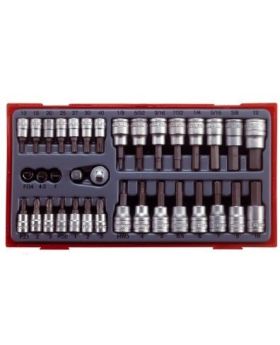 Teng Tools TTBS35 35 PCE 1/4 & 3/8""" DR Bits Socket Set"""-BD