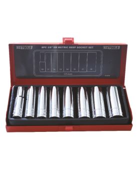 KC Tools A13316 3/8" Drive 8 Piece Metric Deep Socket Set
