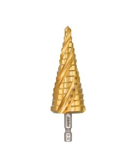 ALPHA 6-32mm 4 Flute Spiral Step Drill - Quick Release Hex Shank- C9STSFM6-32Q