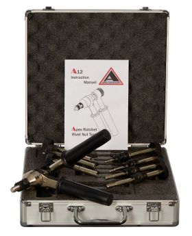 APEX Ratchet Rivnut Nutsetter Combo Kit-M5-M12 In Aluminium Carry Case A12A