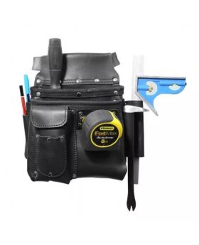 BUILDPRO Tradie XL Series Leather Belt- Nail Bag 2 Pocket LBNBS2BXL