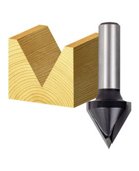 Carbitool 2 Flute Router Bit  60&deg; Vee Groove Bit 25.4 X 60 DEG TCT 2 FLT 1/2 SHK (T 6128 1/2)