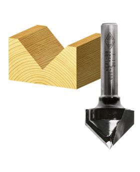 Carbitool 2 Flute Router Bit  90&deg; Vee Groove Bit 31.3 X 90 DEG TCT 1/2 SHK  T 128 1/2