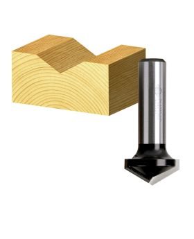 Carbitool 2 Flute Router Bit  120&deg; Vee Groove Bit  Carbide Tipped-25.4 X 120 DEG TCT, 2 FLT 1/2 SHK (TV 1232 1/2)