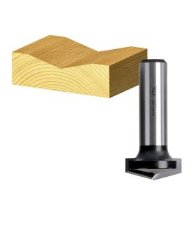 Carbitool 2 Flute Router Bit  150&deg; Vee Groove Bit  25.4 X 150 DEG TCT, 2 FLT 1/2 SHK (TV 1532 1/2) 