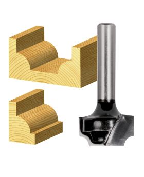Carbitool 2 Flute Router Bit  Beading Bit Wide Flat Bottom  Carbide Tipped- 6.35MM RAD TCT 1/2 SHK TBW 8 1/2