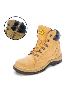 DIADORA Asolo Lace Up & Side Zip Steel Cap Safety Boots-Wheat FU1801CT -FDD