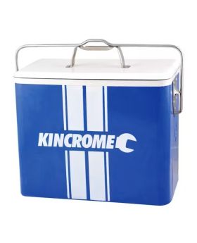 KINCROME GT RETRO COOLER 25L WHITE & BLUE