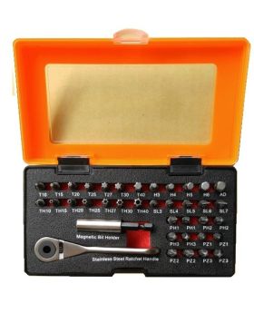 Eurotech Tools ET10227 38Pc 1/4"Dr Hex Security Bit Set