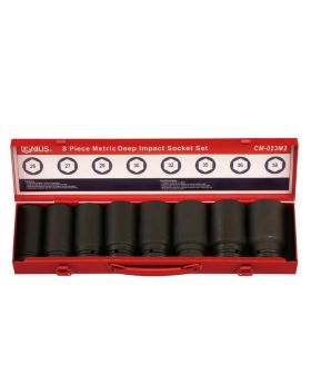 Genius  3/4" Drive 8pce Deep Impact Socket Set-Metric