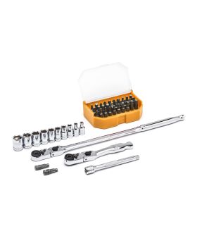 GEARWRENCH 45 PC. 1/4" DRIVE 6 POINT STANDARD METRIC SLIM HEAD MECHANICS TOOL SET 81032