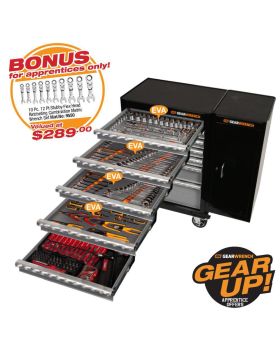 GEARWRENCH 271 PC COMBINATION TOOL KIT + 26" TOOL TROLLEY + SIDE CABINET 89918