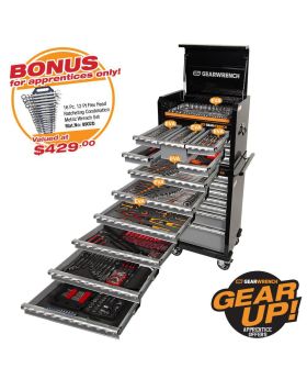 GEARWRENCH 403 PC COMBINATION TOOL KIT + TOOL CHEST & TROLLEY 89923