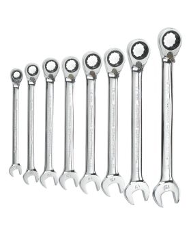 GEARWRENCH 8 PC. 72-TOOTH 12 POINT REVERSIBLE RATCHETING COMBINATION METRIC WRENCH SET 9543