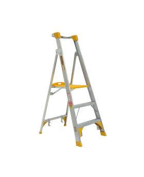 GORILLA Platform ladder Aluminium 0.9m (3ft) Aluminium 180kg Heavy Duty Industrial - PL003-HD