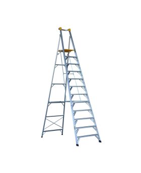 GORILLA Platform ladder 3.6m (12ft) Aluminium 180kg Heavy Duty Industrial - PL012-HD