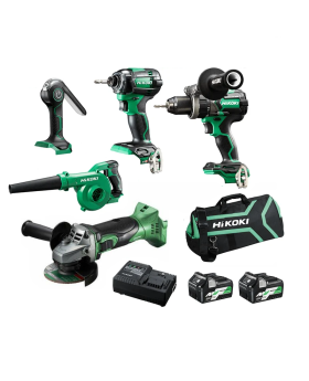 Hikoki 18v/36v 2.5/5Ah Multivolt Li-Ion Cordless Combo Kit-5pce