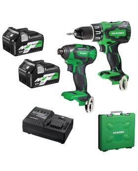 Hikoki Hitachi 18v/36v 2.5/5Ah Li-Ion Brushless Cordless Slide 2pce Combo Kit-KC18DBSLHAZ