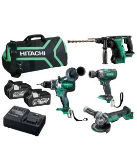 Hitachi KC18D4PA(HA) 18V 6ah 4Pce Cordless Combo Kit