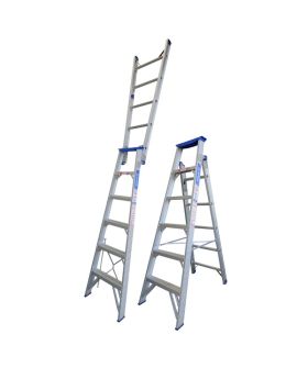 INDALEX Aluminium Dual Purpose Ladder - Pro Series - 1.8m-3.2m 150kg Rated
