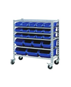 Kincrome Mobile Storage Rack 22 Bin 6 Shelf