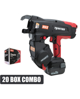 MAX Tools 14.4V Li-ion Cordless TwinTier Brushless Rebar Wire Tying Machine & Wire Combo Kit-RB441T