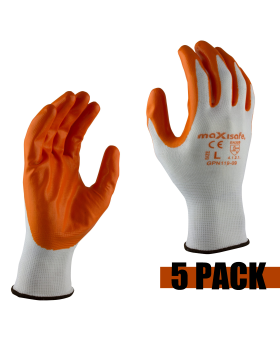 MAXISAFE  Polyester Glove with Nitrile Coated Palm- GPN119- 5pack -FWT