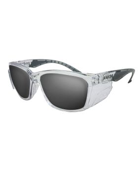 MAXISAFE  Rayzr Safety Glasses - Clear Frame - Smoke Lens