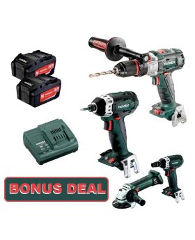 Metabo sb18ltxblbonus 18V Brushless Lithium Ion Cordless Impact LTX Drill Kit 5.2AH-Bonus Grinder, Wrench Or Driver