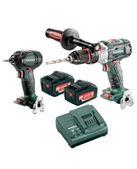 Metabo AU68901730 18V Brushless Cordless Drill & Impact Driver Combo Kit-5.2ah-Gen 2-BONUS LED Torch