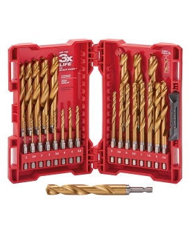 Milwaukee 48894861 25pce SHOCKWAVE RED HELIX Metric Titanium Drill Bit Set