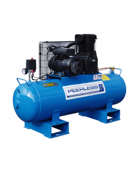 PEERLESS P20 High Flow Single Phase Air Compressor Fatboy: Belt Drive, 15Amp, 3.5HP, 340LPM