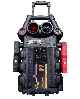 Porta Power Extreme Duty Truck Jump Starter-P7/F2 12/24v 6200/3100 Peak Amps Fused Buzzer Trolley