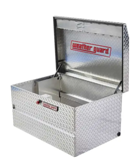 Weather Guard Aluminium 195ltrs Ute Chest (900 x 600 x 500mm Clear Storage Flat Lid)