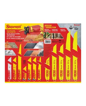 STARRETT Reciprocating Saw Assortment Blade Set-Ceramic,Plaster,Wood,Metal,Multi