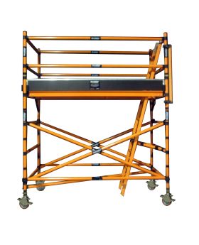 INDUSTRIAL XS FIBERGLASS SCAFFOLD -Length: 2.4m  Width: 1.3m Reach: 4m