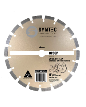 SYNTEC Segmented Diamond Blade For Cordless Quick Cut Demo Saws-9"/230mm