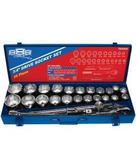 888 TOOLS Socket Set 3/4" Drive 26 Piece T820400 -BD