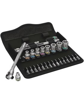 Wera 8100 Metal Ratchet Set With Push-Through Square 1/4" Drive Metric 28 Pce WER004017