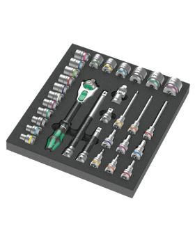 Wera 9722 Foam Insert 8000 C Zyklop 1/2" Ratchet Set 1, 31 Pce