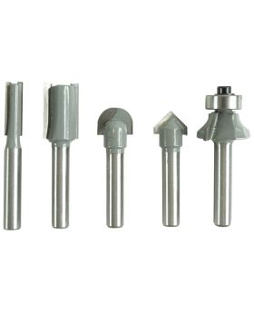 MEDALIST Work Force  Router Bit Set Tungsted Tipped 5pc -1/4 & 1/2"